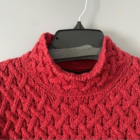 Ireland's Eye Wool Cashmere Cable Knit Sweater Red Size M/L - Picture 4 of 16